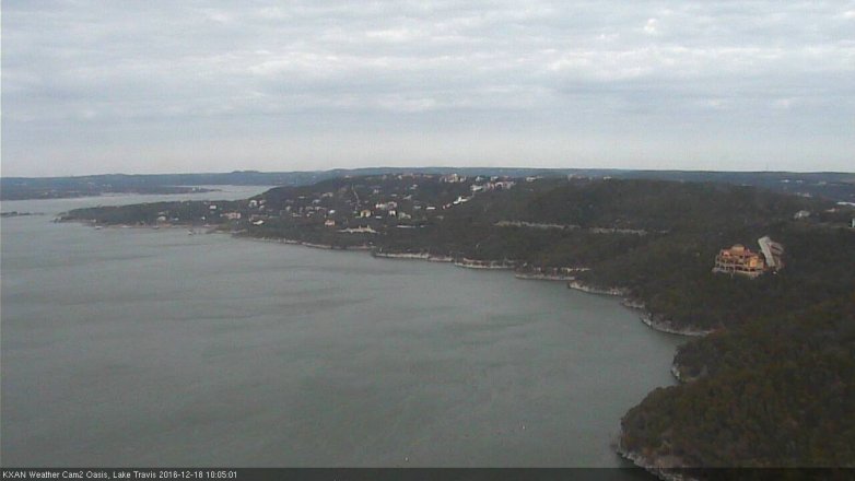 Lake Travis webcam, December 18, 2016 9:20 AM CT