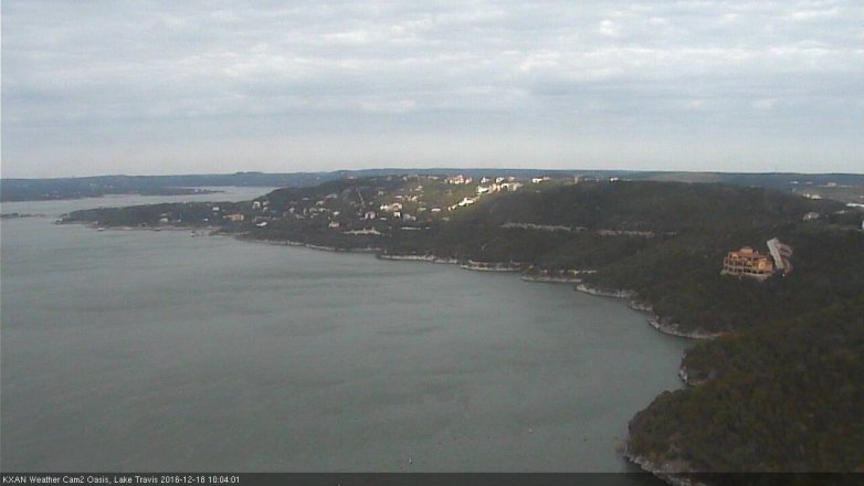 Lake Travis webcam, December 18, 2016 9:30 AM CT