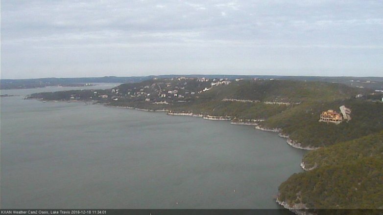 Lake Travis webcam, December 18, 2016 10:50 AM CT