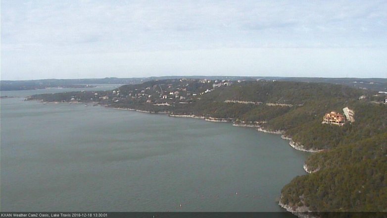 Lake Travis webcam, December 18, 2016 1:00 PM CT