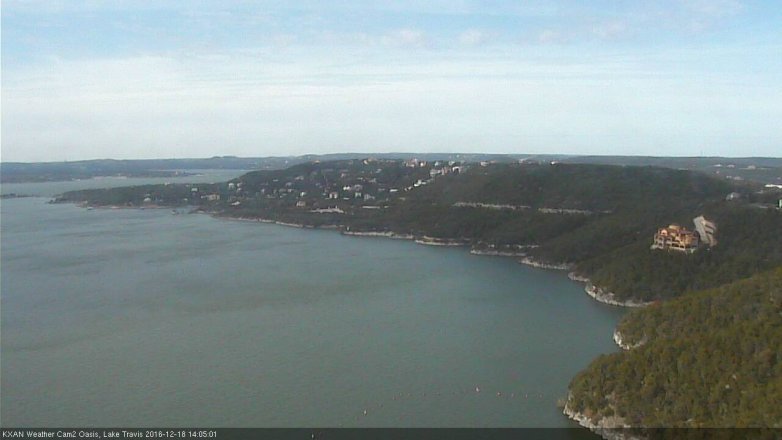 Lake Travis webcam, December 18, 2016 1:15 PM CT