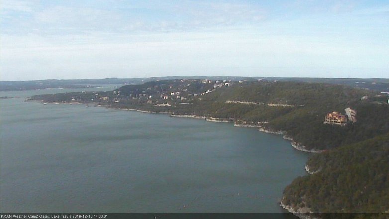 Lake Travis webcam, December 18, 2016 1:20 PM CT