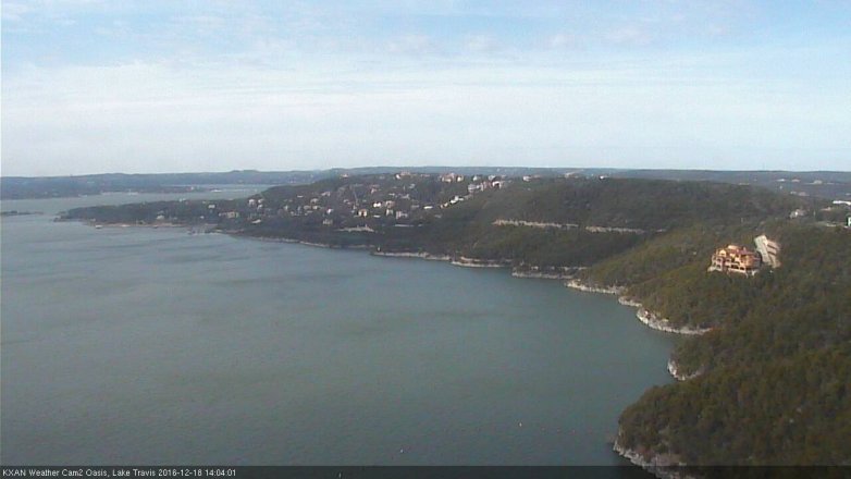 Lake Travis webcam, December 18, 2016 1:35 PM CT