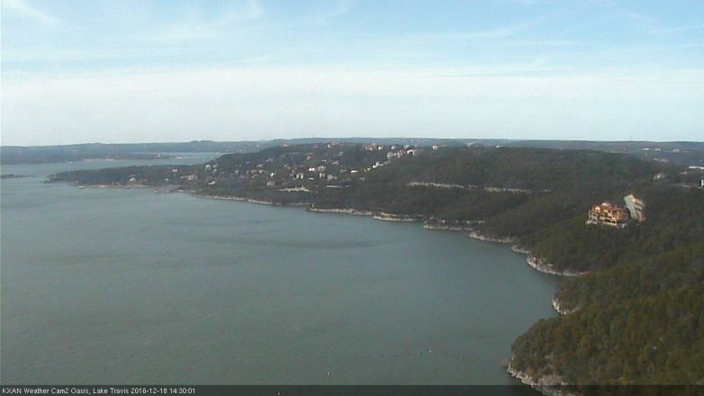 Lake Travis webcam, December 18, 2016 1:45 PM CT