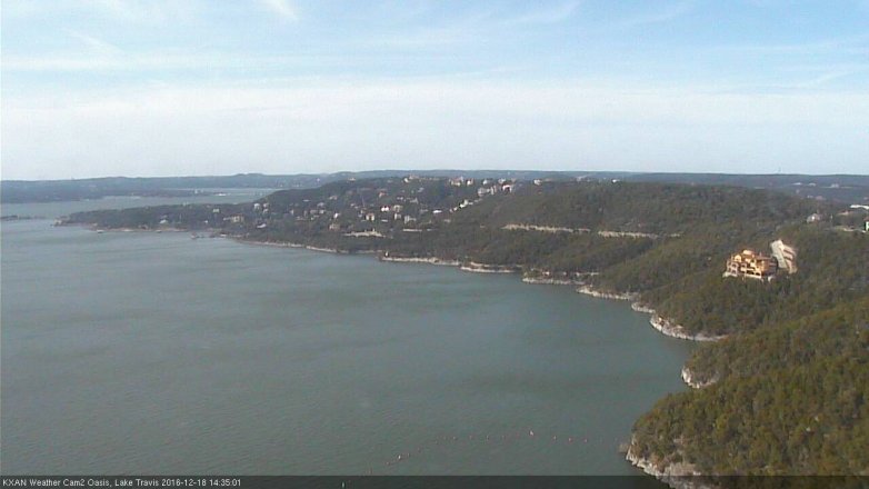 Lake Travis webcam, December 18, 2016 2:00 PM CT