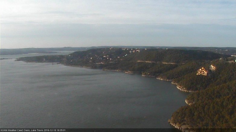 Lake Travis webcam, December 18, 2016 4:00 PM CT