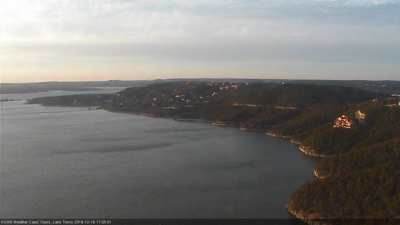 Lake Travis webcam, December 18, 2016 4:35 PM CT