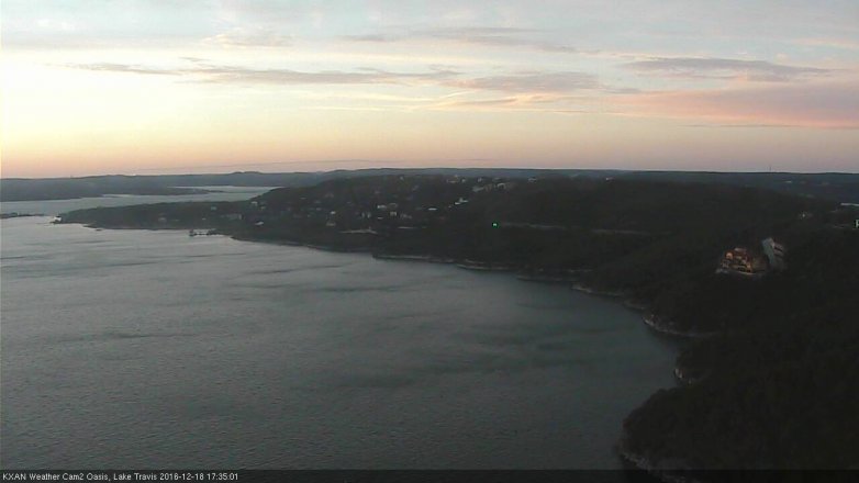 Lake Travis webcam, December 18, 2016 4:40 PM CT