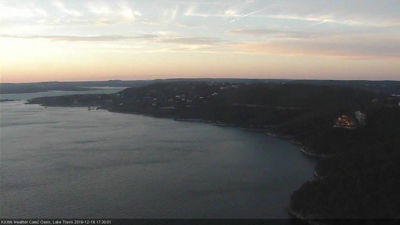 Lake Travis webcam, December 18, 2016 4:55 PM CT