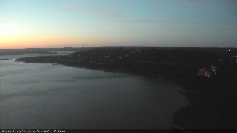 Lake Travis webcam, December 18, 2016 5:05 PM CT