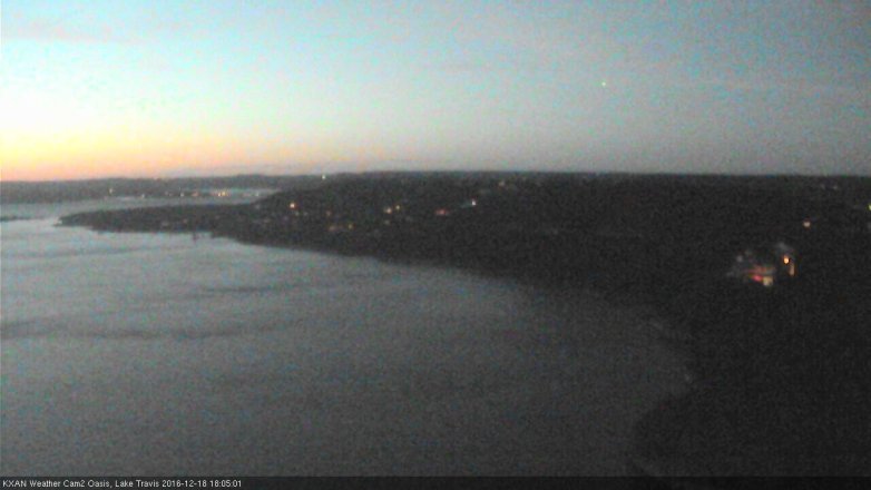 Lake Travis webcam, December 18, 2016 5:20 PM CT