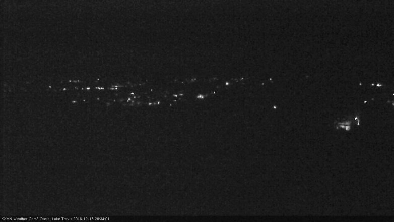 Lake Travis webcam, December 18, 2016 8:00 PM CT
