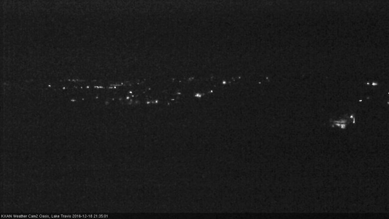 Lake Travis webcam, December 18, 2016 9:00 PM CT