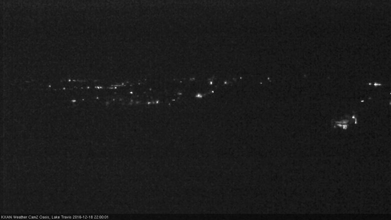 Lake Travis webcam, December 18, 2016 9:30 PM CT