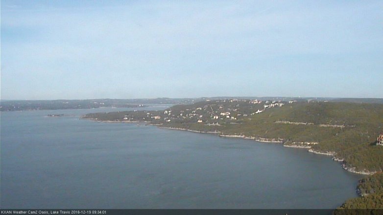 Lake Travis webcam, December 19, 2016 9:00 AM CT