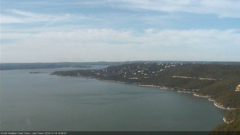 Lake Travis webcam, December 19, 2016 1:15 PM CT
