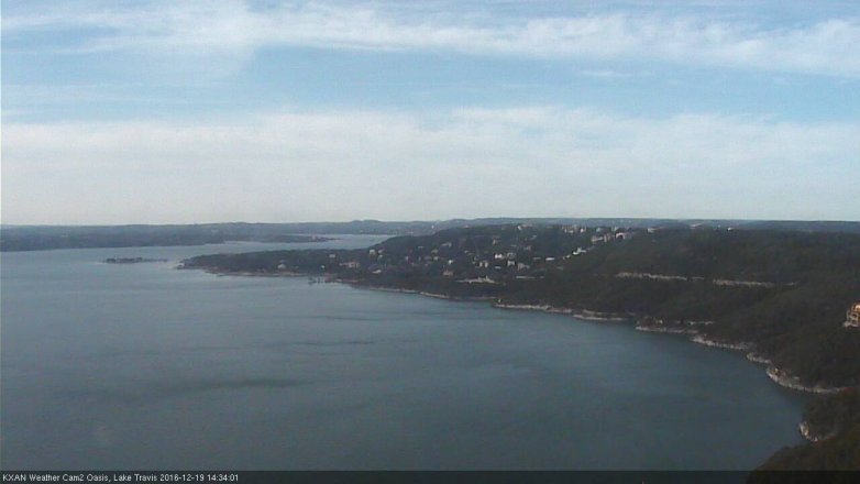 Lake Travis webcam, December 19, 2016 1:55 PM CT