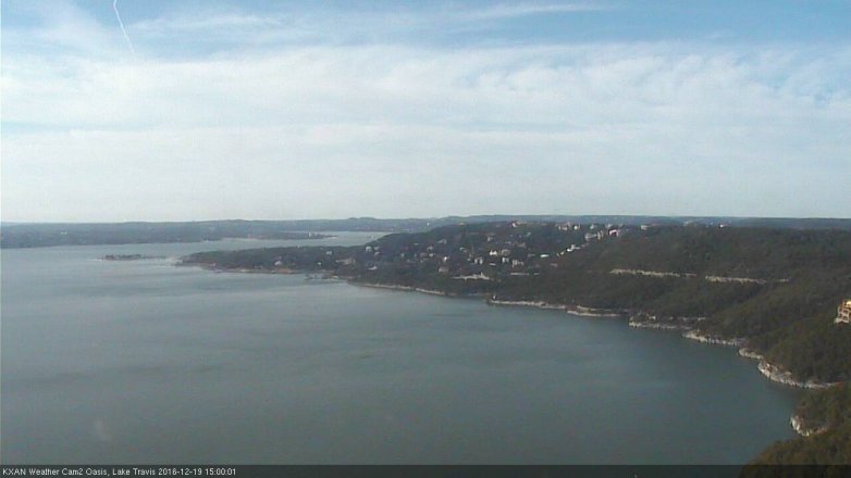 Lake Travis webcam, December 19, 2016 2:15 PM CT