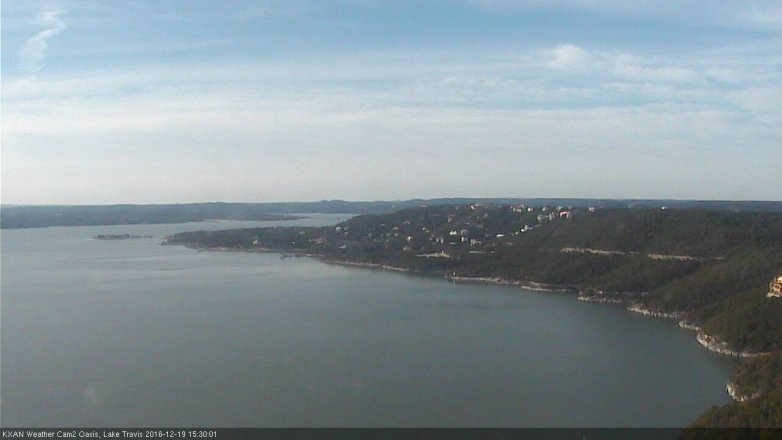 Lake Travis webcam, December 19, 2016 2:50 PM CT