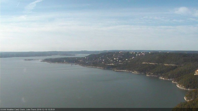 Lake Travis webcam, December 19, 2016 2:55 PM CT