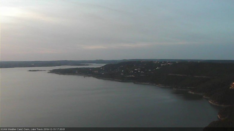 Lake Travis webcam, December 19, 2016 4:40 PM CT