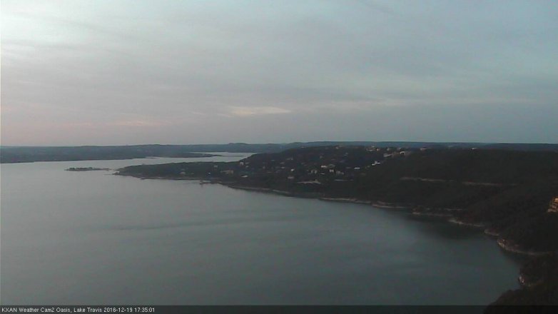 Lake Travis webcam, December 19, 2016 4:50 PM CT