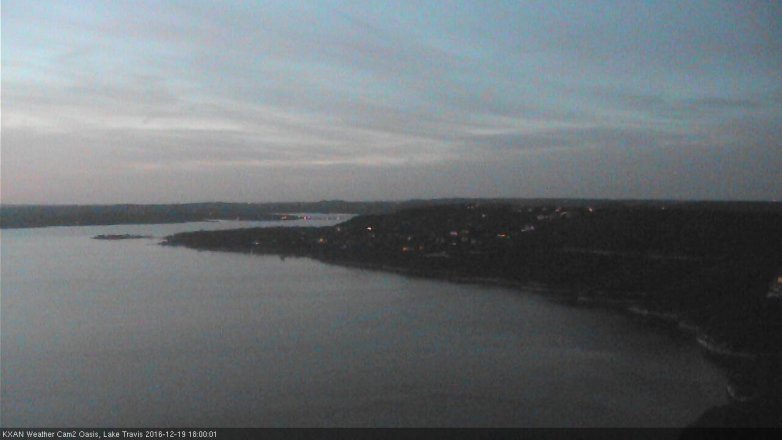 Lake Travis webcam, December 19, 2016 5:10 PM CT