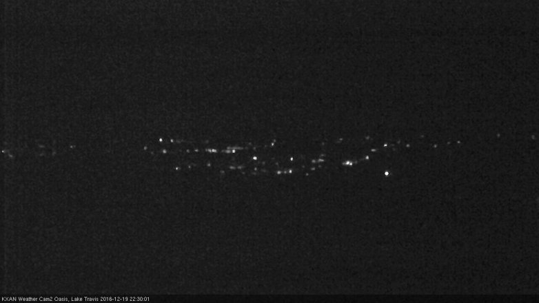 Lake Travis webcam, December 19, 2016 9:45 PM CT