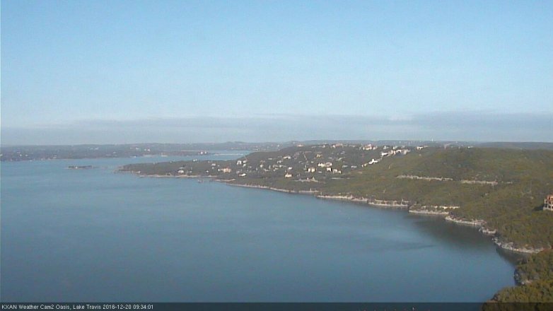 Lake Travis webcam, December 20, 2016 9:00 AM CT