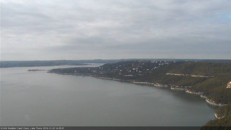 Lake Travis webcam, December 20, 2016 1:40 PM CT