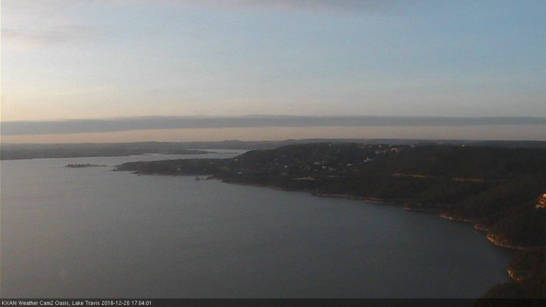 Lake Travis webcam, December 20, 2016 4:35 PM CT