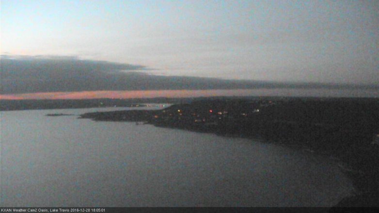 Lake Travis webcam, December 20, 2016 5:15 PM CT