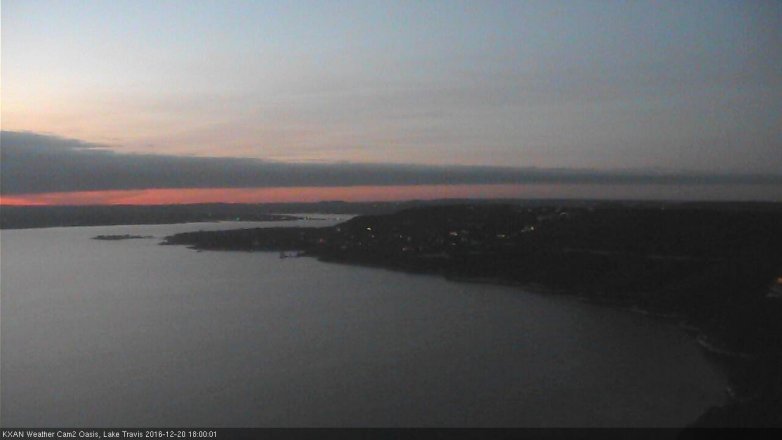 Lake Travis webcam, December 20, 2016 5:30 PM CT