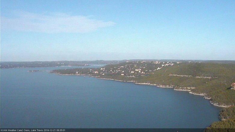 Lake Travis webcam, December 21, 2016 9:00 AM CT