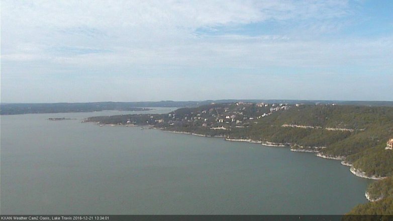 Lake Travis webcam, December 21, 2016 1:00 PM CT