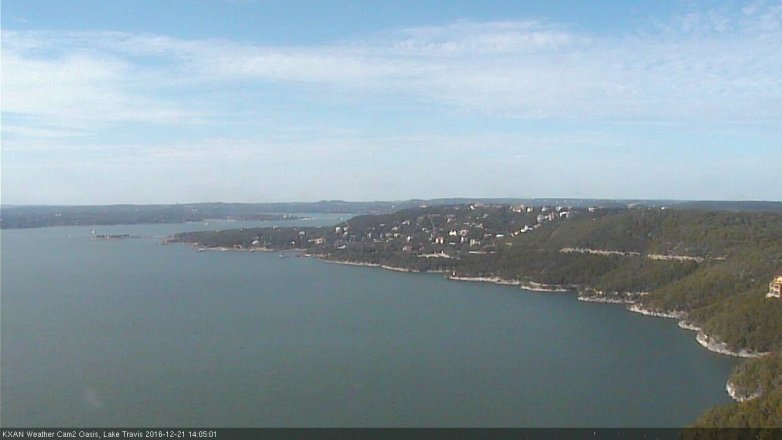 Lake Travis webcam, December 21, 2016 1:15 PM CT