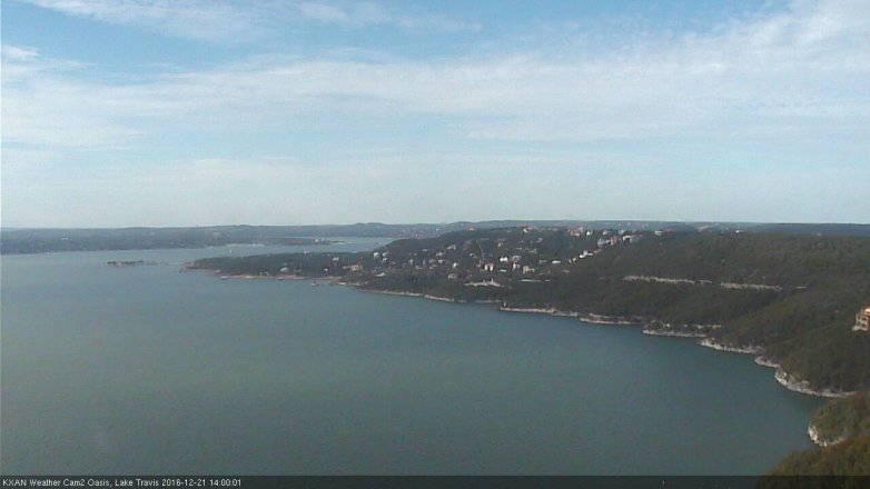 Lake Travis webcam, December 21, 2016 1:30 PM CT