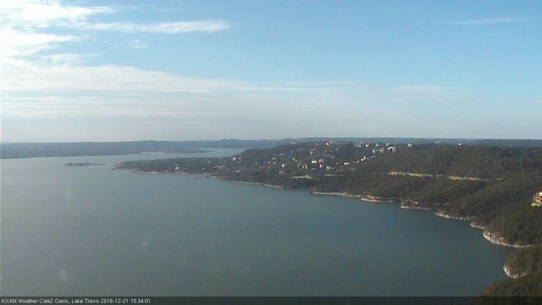 Lake Travis webcam, December 21, 2016 2:55 PM CT