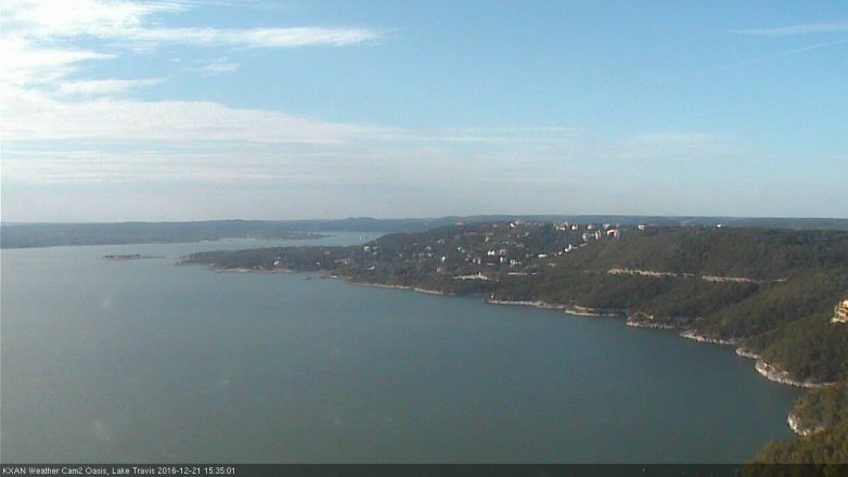 Lake Travis webcam, December 21, 2016 3:05 PM CT