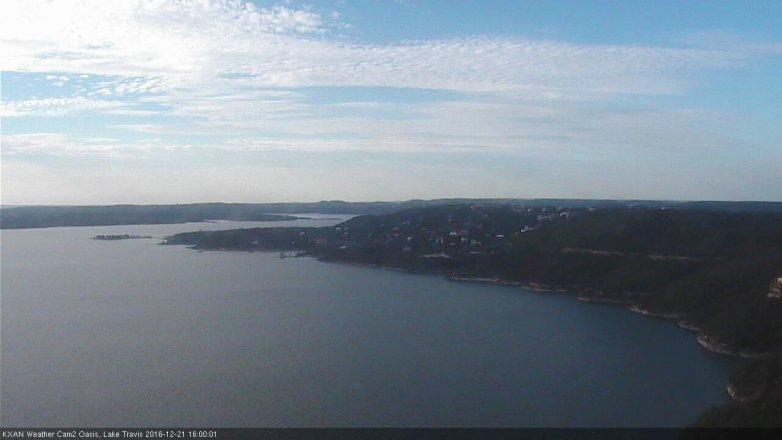 Lake Travis webcam, December 21, 2016 3:20 PM CT