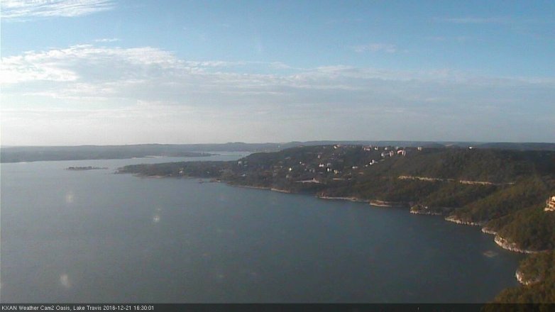 Lake Travis webcam, December 21, 2016 3:50 PM CT