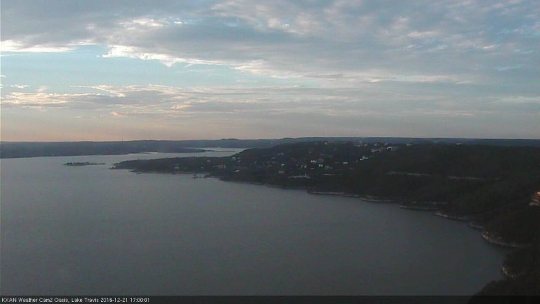Lake Travis webcam, December 21, 2016 4:15 PM CT