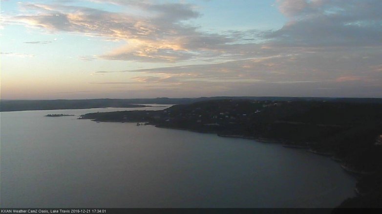 Lake Travis webcam, December 21, 2016 4:45 PM CT