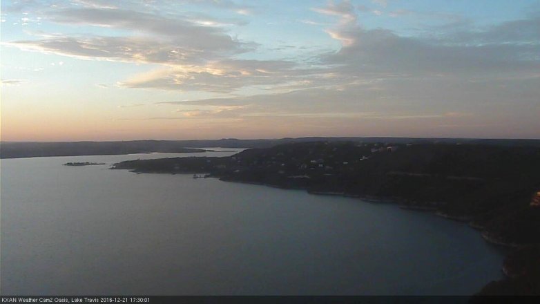 Lake Travis webcam, December 21, 2016 4:55 PM CT