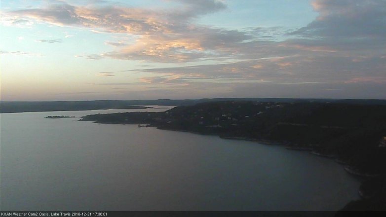 Lake Travis webcam, December 21, 2016 5:00 PM CT