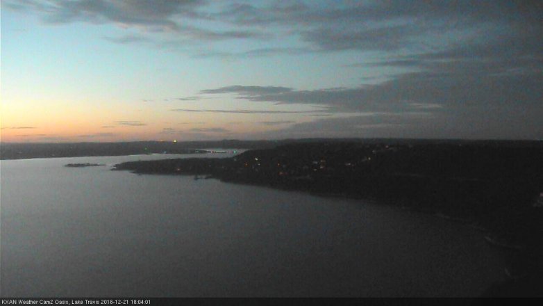 Lake Travis webcam, December 21, 2016 5:10 PM CT