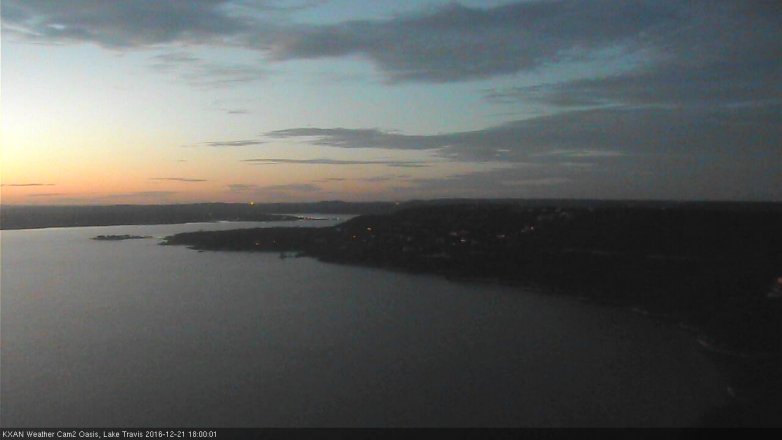 Lake Travis webcam, December 21, 2016 5:30 PM CT