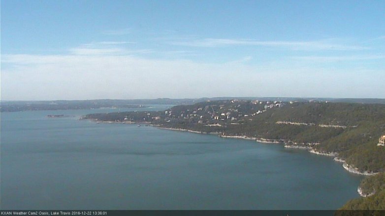 Lake Travis webcam, December 22, 2016 1:00 PM CT