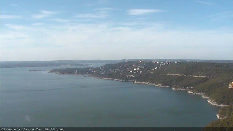 Lake Travis webcam, December 22, 2016 1:45 PM CT