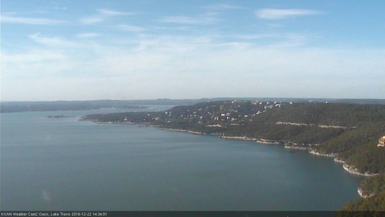 Lake Travis webcam, December 22, 2016 1:55 PM CT